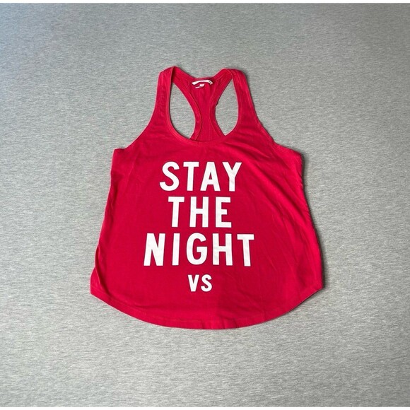 Victoria's Secret Red "Stay The Night" Sleep Racerback Tank Top - Picture 1 of 7